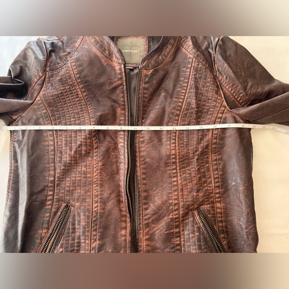 Women’s Maurices Brown Faux Leather Moto Jacket - Picture 4 of 9